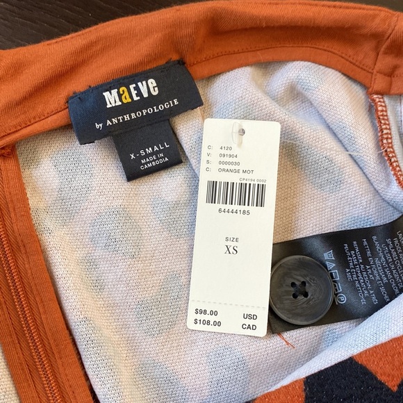 Anthropologie X Maeve Orange Leopard Mini Skirt, Size Extra Small - Picture 2 of 4